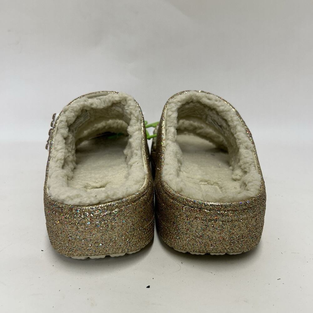 Crocs Classic Cozzzy Glitter Sandal Slide “Gold Beige” - Picture 4 of 5